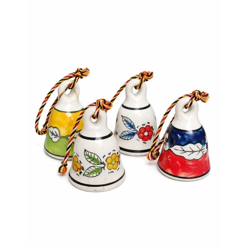Vintage Folk Art Ceramic Hanging Bells - Set of Four - 3