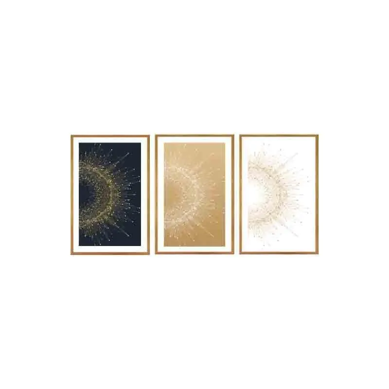 Three rectangular galaxy-style wall art panels with contrasting backgrounds