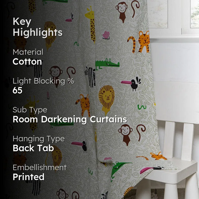 Tranquebar Home Safari Charm Cotton Curtains - Set Of Two media 2
