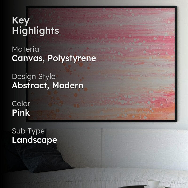 Rain Drops Abstract Canvas Painting - Black Frame media 2