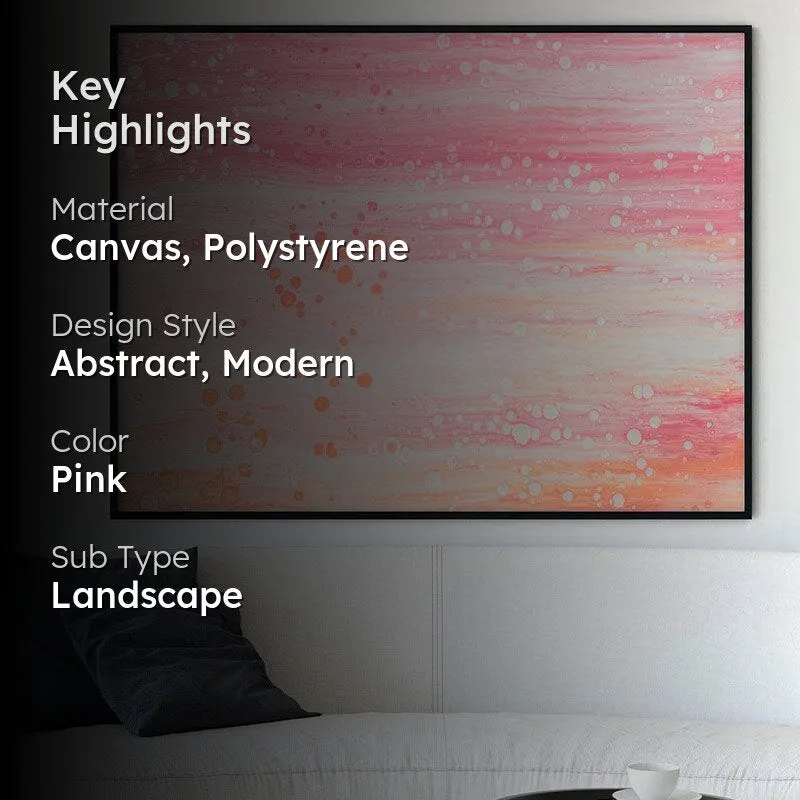 Rain Drops Abstract Canvas Painting - Black Frame media 2