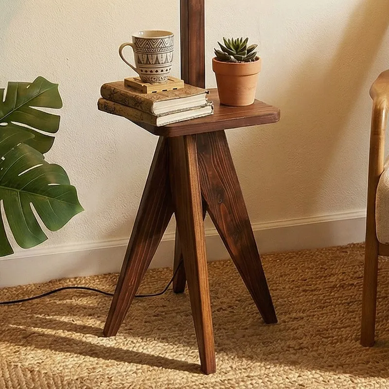 SoftNest Wooden Floor Lamp - Brown media 5