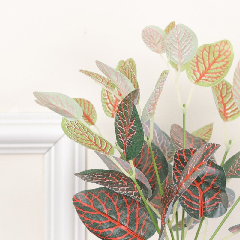 Artificial Nerve Plant With Black Fiber Pot (Red) - 0.9 Feet media 6