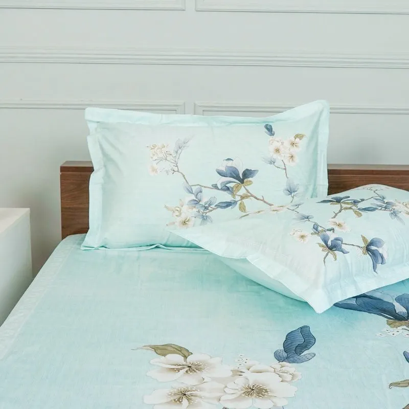 Nigaar Floral Cotton Bedsheet (Pista Green) - 200 TC media 4