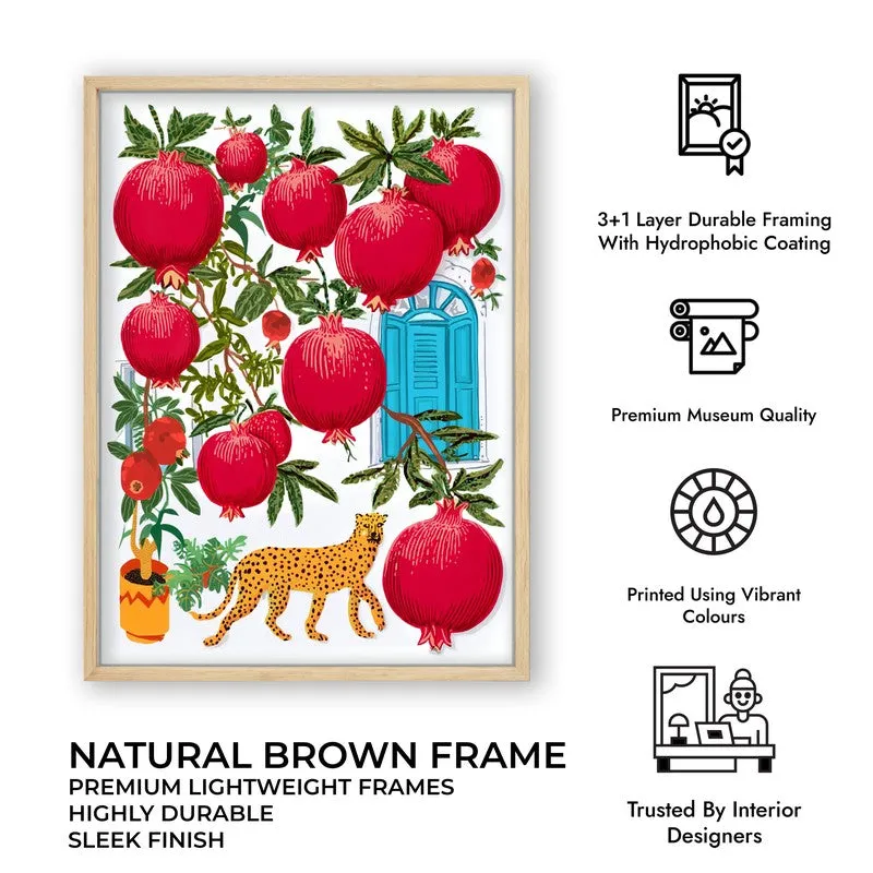 Garden Scene Canvas Wall Painting - Brown Frame media 10