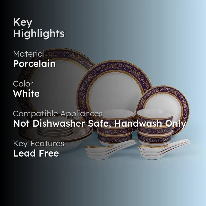 Blue Gold Dinner Set - 33 Piece Set media 2