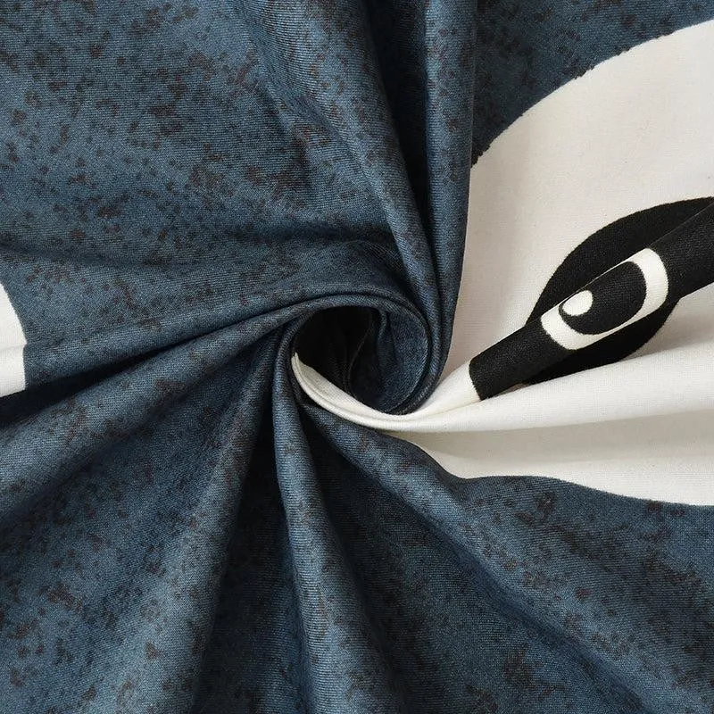 Panda Polka Kids Microfiber Bedsheet (Dark Grey) - 130 GSM media 5