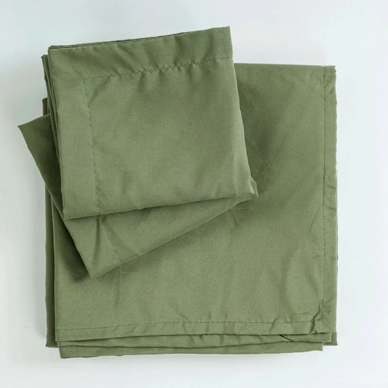 Cloud Drift Microfiber Bedsheet (Olive Green) - 140 GSM media 9
