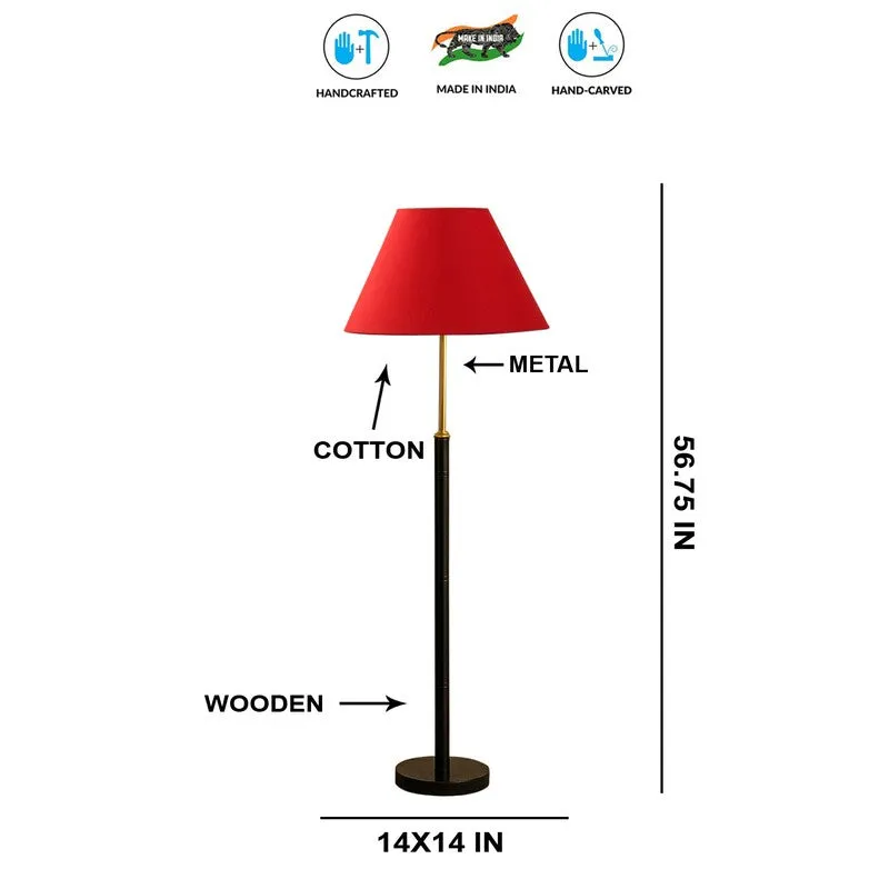 Halo Beam Wooden Floor Lamp - Red media 8