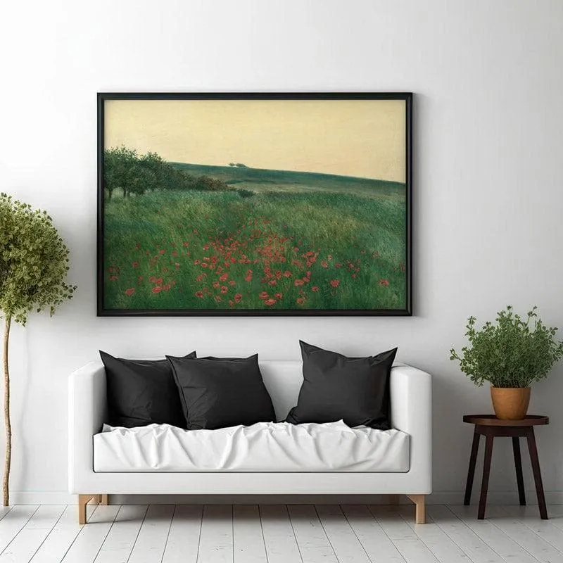 Red Poppies Canvas Wall Painting - Black Frame media 3