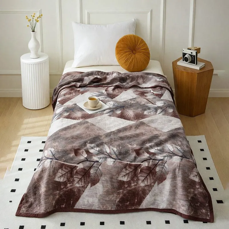 Spring Cozy Wool Blankets (Brown) - 350 GSM media 1