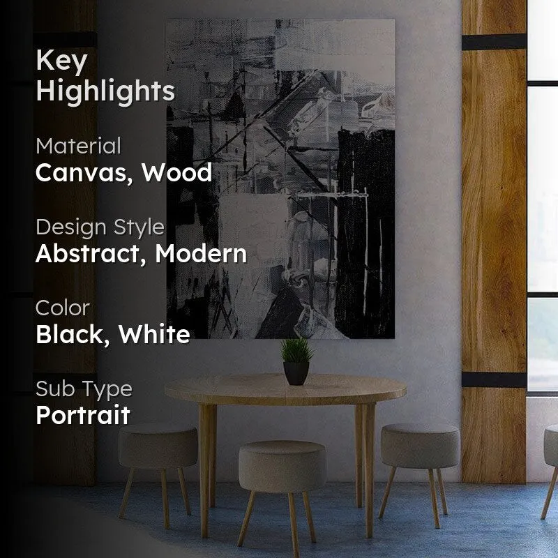 Black and White Abstract Painting - Gallery Wrap media 2