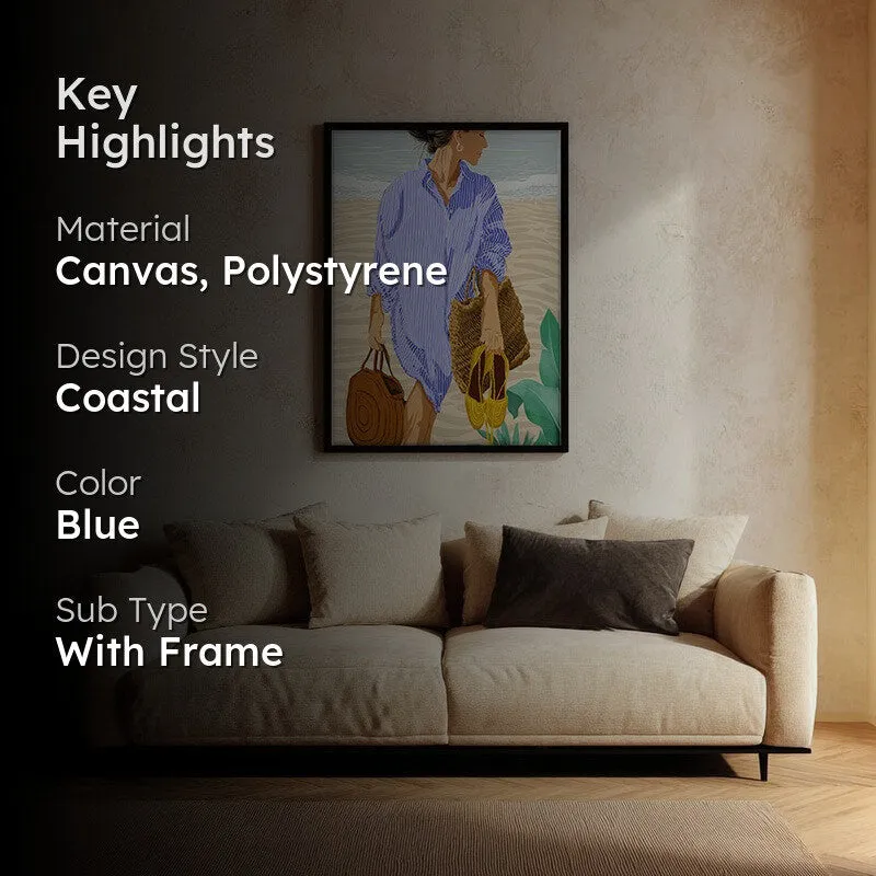 Caleya Travel Illustration Canvas Wall Painting With Black Frame media 2