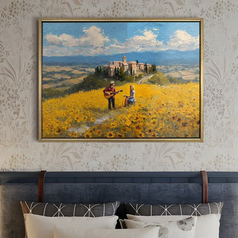 Sunflower Melody Canvas Wall Painting With Frame media 5