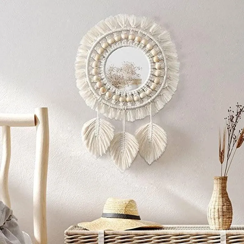 Frorieta Macrame Wall Mirror media 1