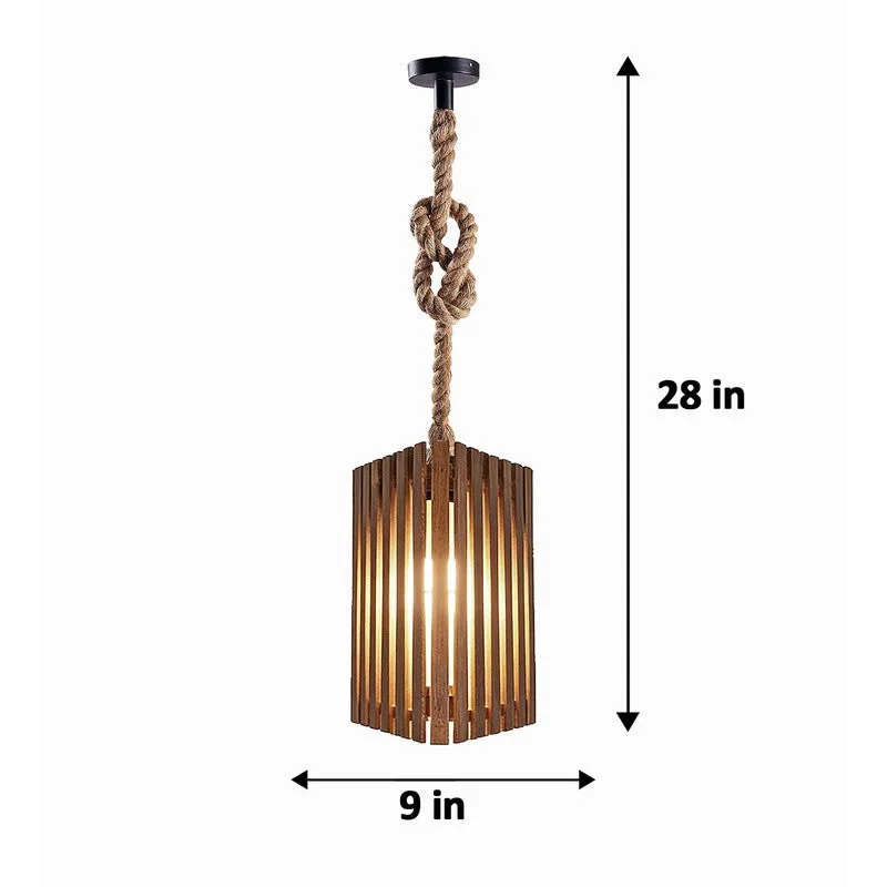 GeoShade Wooden Ceiling Lamp - Brown media 8