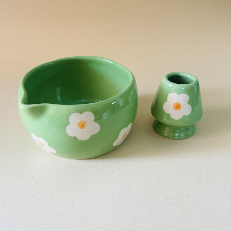 Aomori Ceramic Matcha Bowl & Whisk Holder Set - 550 mL media 5