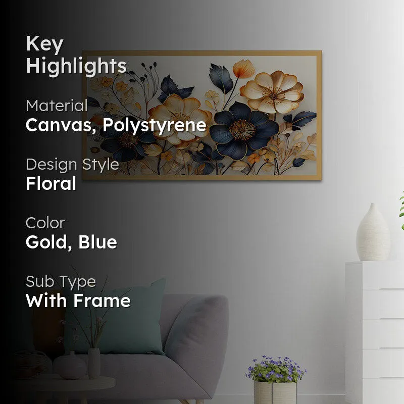 Munica Floral Wall Painting With Frame media 2