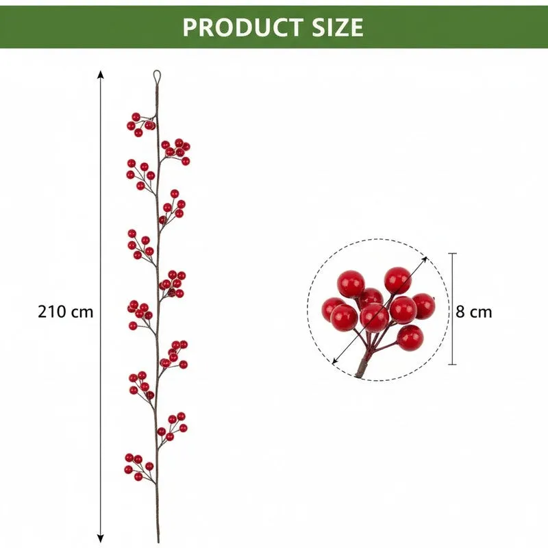 Ruby Cherry Garland Foam Christmas Ornament - Red media 8