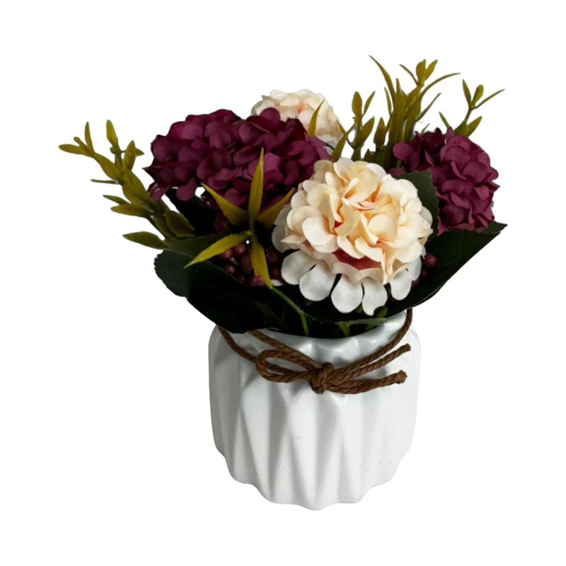 Faux Geranium Artificial Flower With Ceramic Pot media 4