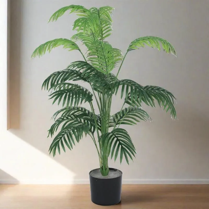 Faux Tropic Areca Palm With Black Plastic Pot - 3.61 ft media 3