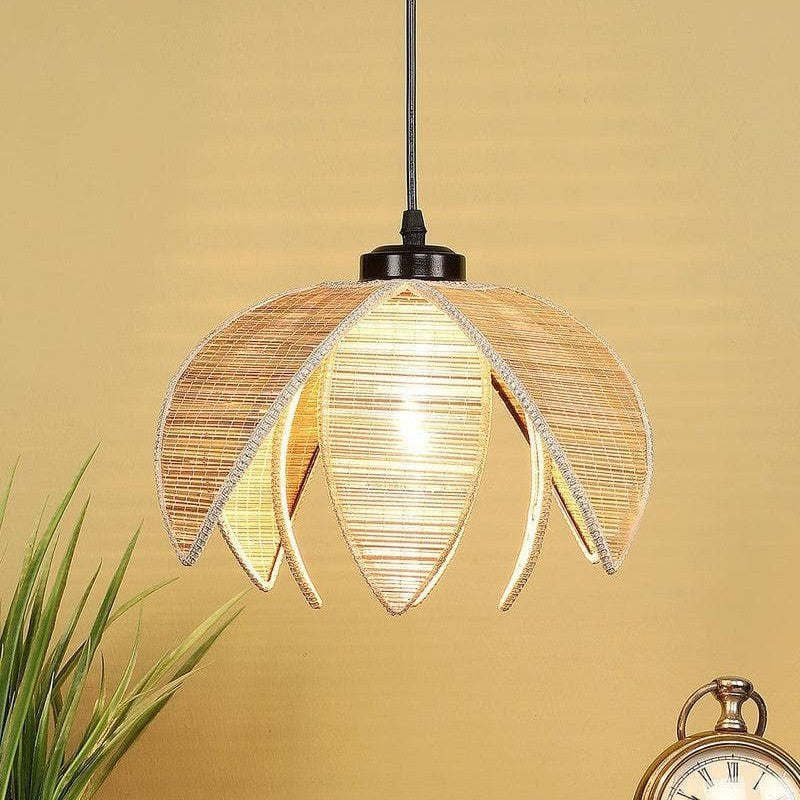Lotus Bamboo Cane Ceiling Lamp image 4