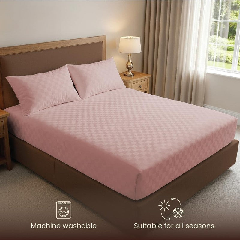 Urban Space Pastel Bliss Cotton Bedsheet (Pink) - 300 TC media 6