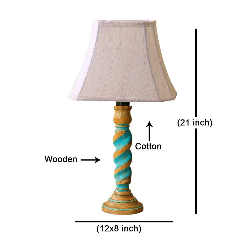 Elara Rivo Wooden Table Lamp - OffWhite media 8