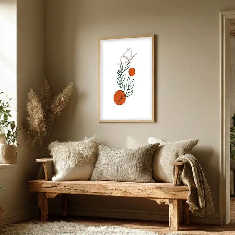 Rust Rhythm Canvas Wall Painting With Brown Frame media 3