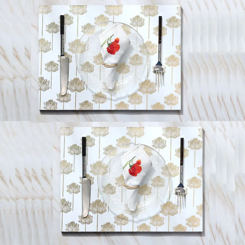 Lotus Lumina Enamel Coated Table Mat - Set Of Two media 1