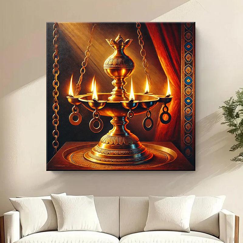 Brass Lamp Glow Wall Painting