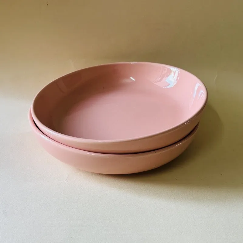 Ceramic Salad Bowls (Pink,300 mL Each) - Set Of Two media 7