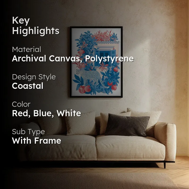 Mediterranean Blues Canvas Wall Painting - Black Frame media 2