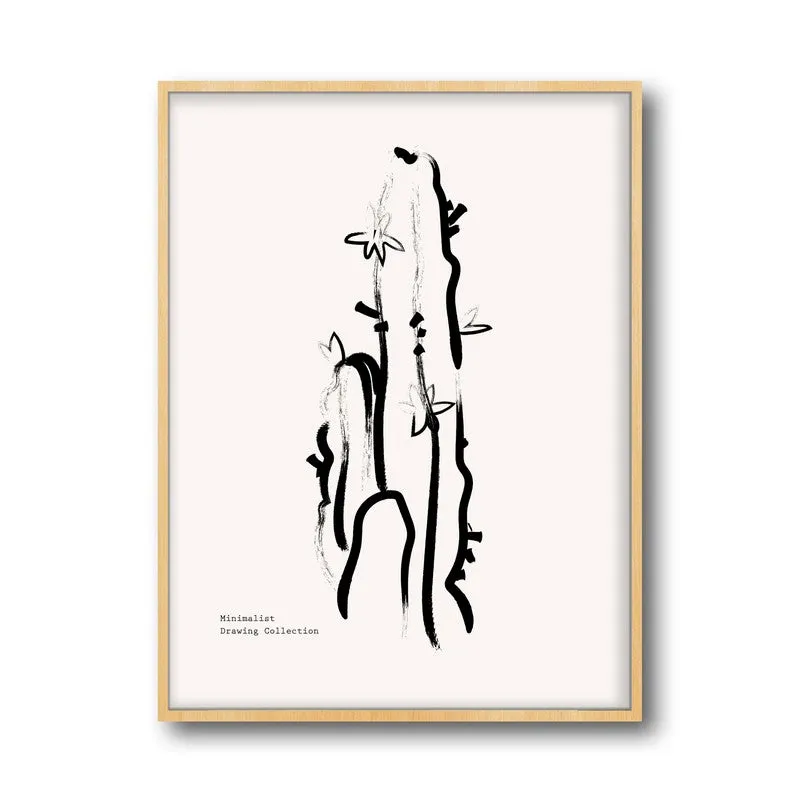 Succulent Canvas Wall Painting With Brown Frame media 3