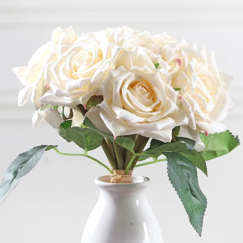 Aurielle Rose Fabric Artificial Flower - Ivory media 3
