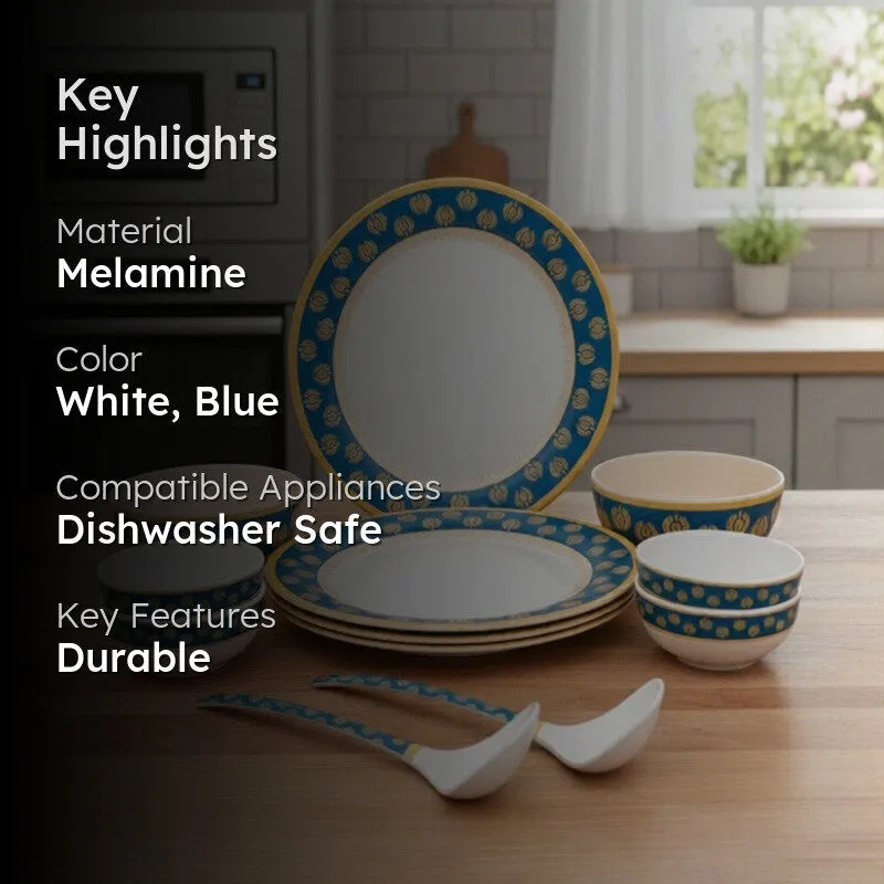 Royal Bloom Melamine Dinner Set - Twelve Piece Set media 2