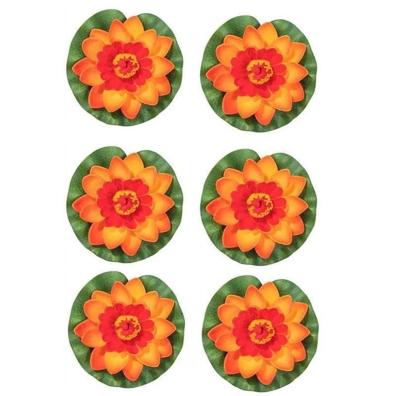 Faux Floating Lotus (Orange) - Set Of Six media 3