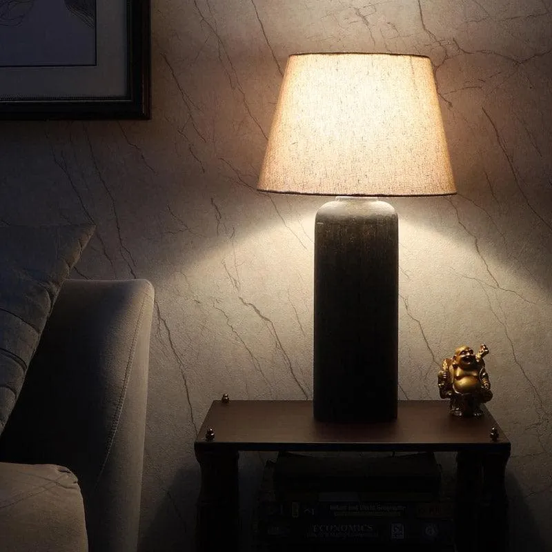 Mishuna Boon Fabric Table Lamp - Beige,Black media 1