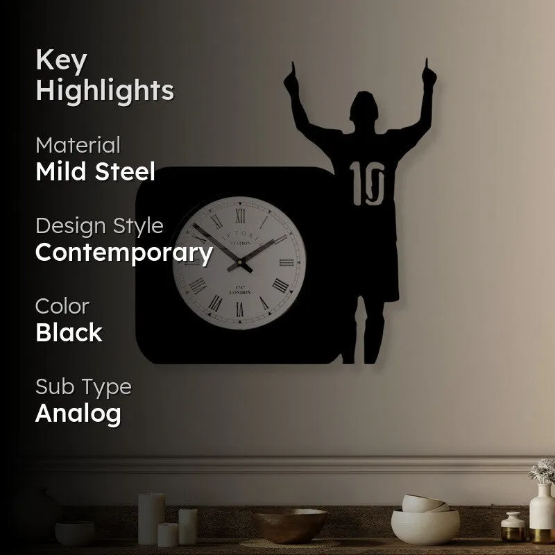 Jersey10 Steel Analog Wall Clock - Black media 2