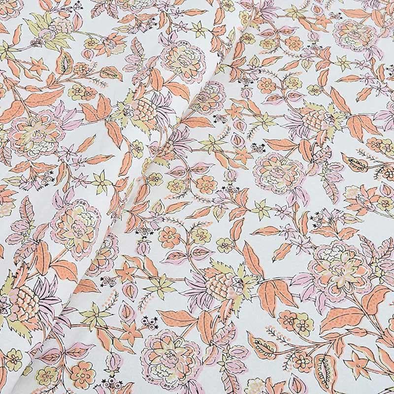 Posy Party Cotton Bedsheet (Orange) - 180 TC image 5