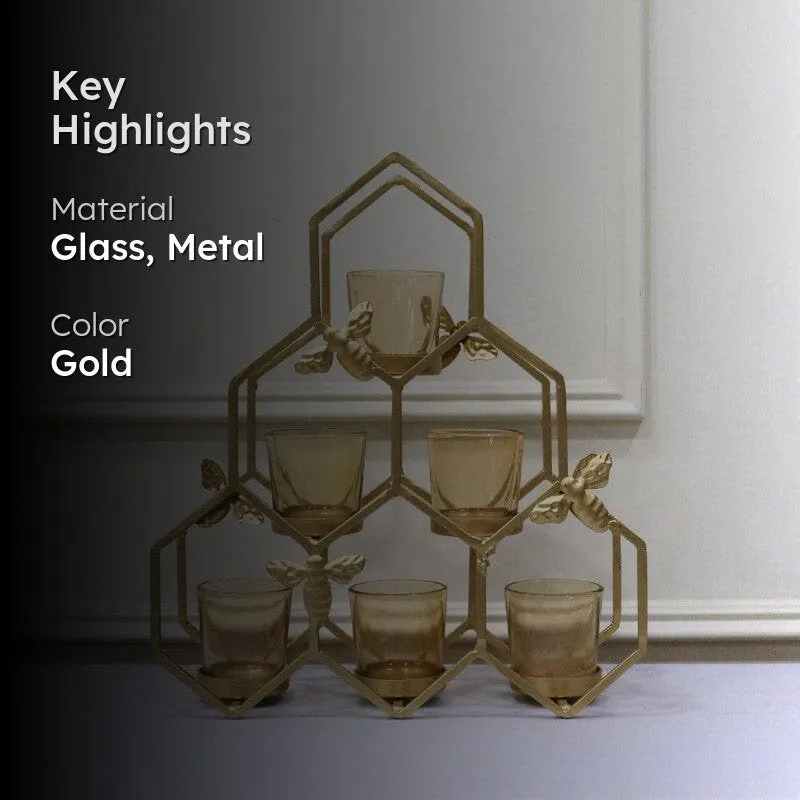 Kailan Pyramid Tealight Holder - Gold media 2