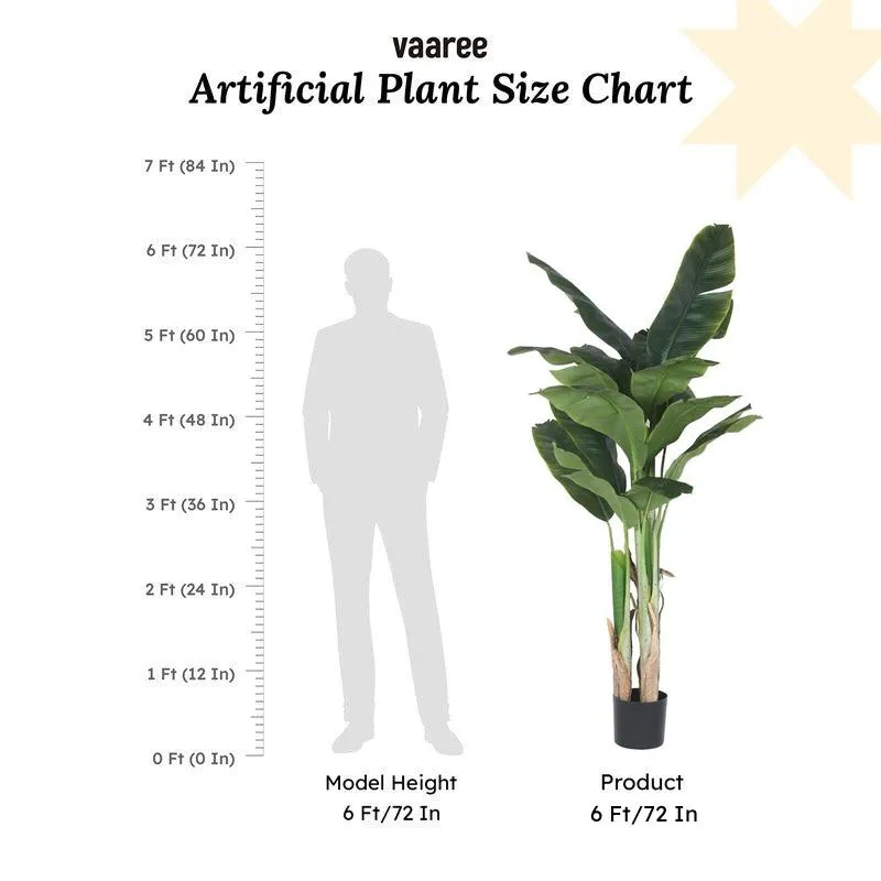 Faux Realtouch Banana Plant With Black Plastic Pot - 5.9 Feet media 7