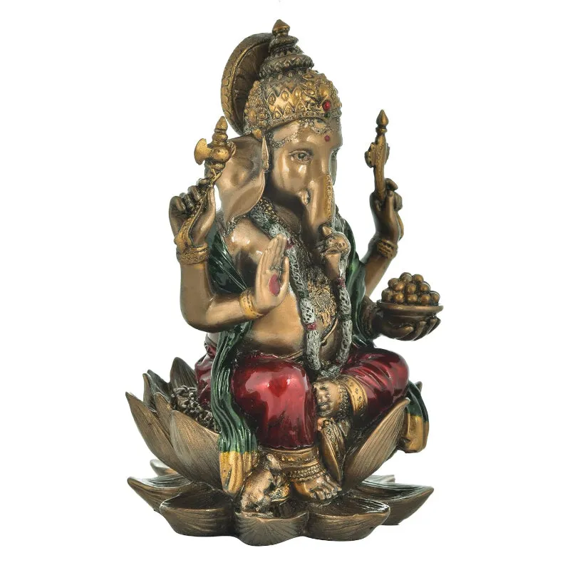 Shri Ganesha Iron Idol - Bronze media 3