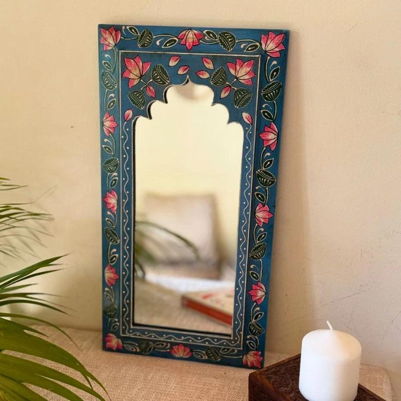 Decorative Wooden Wall Mirror -Blue media 5
