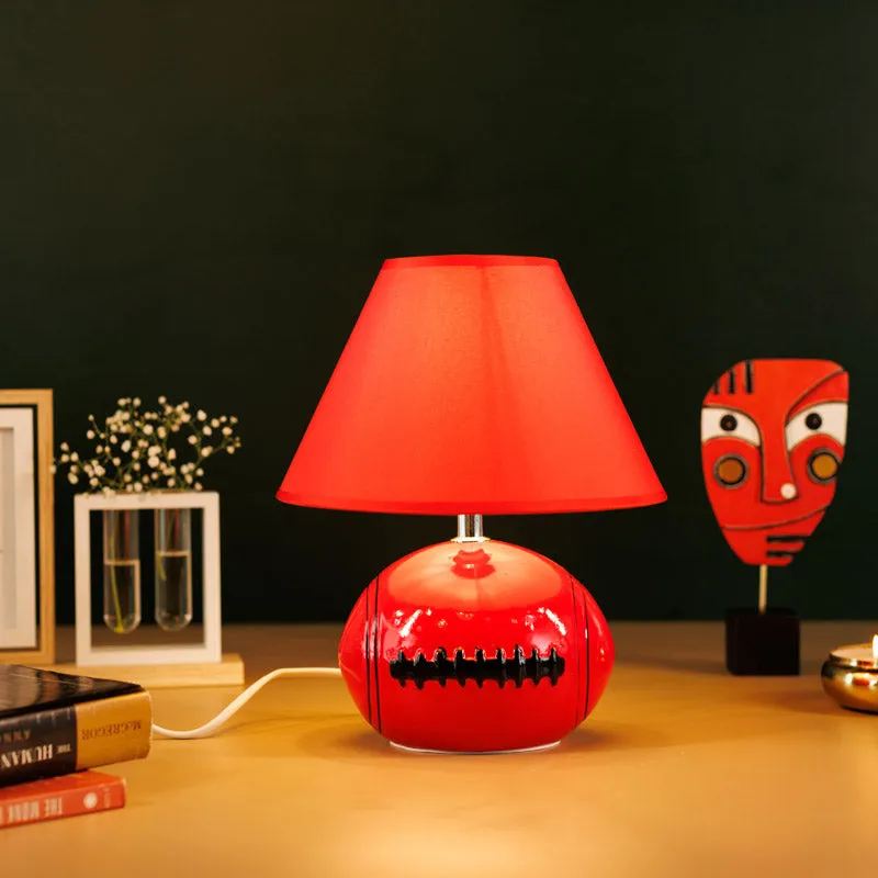 Rugby Craze Ceramic Table Lamp - Red,Black media 1