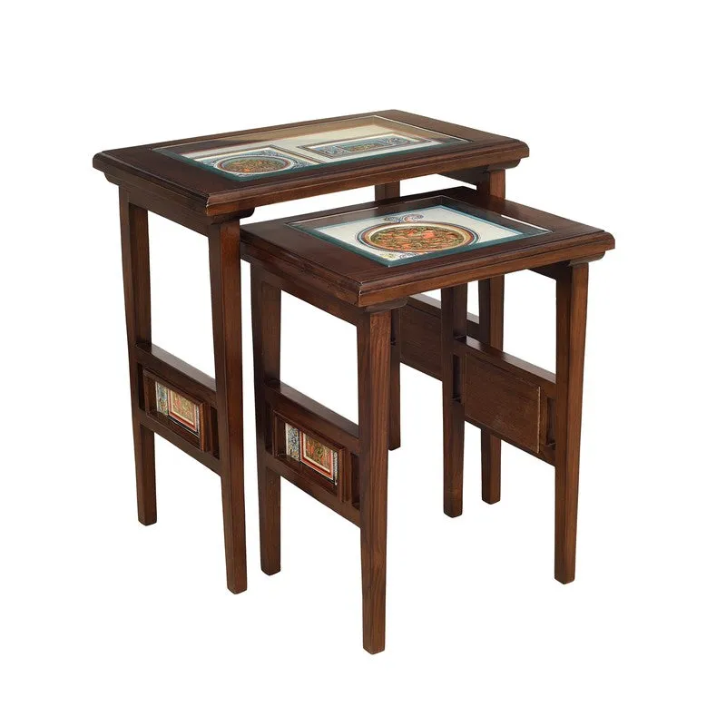 Mimo II Teak Wood Nesting Stools - Set of Two media 3