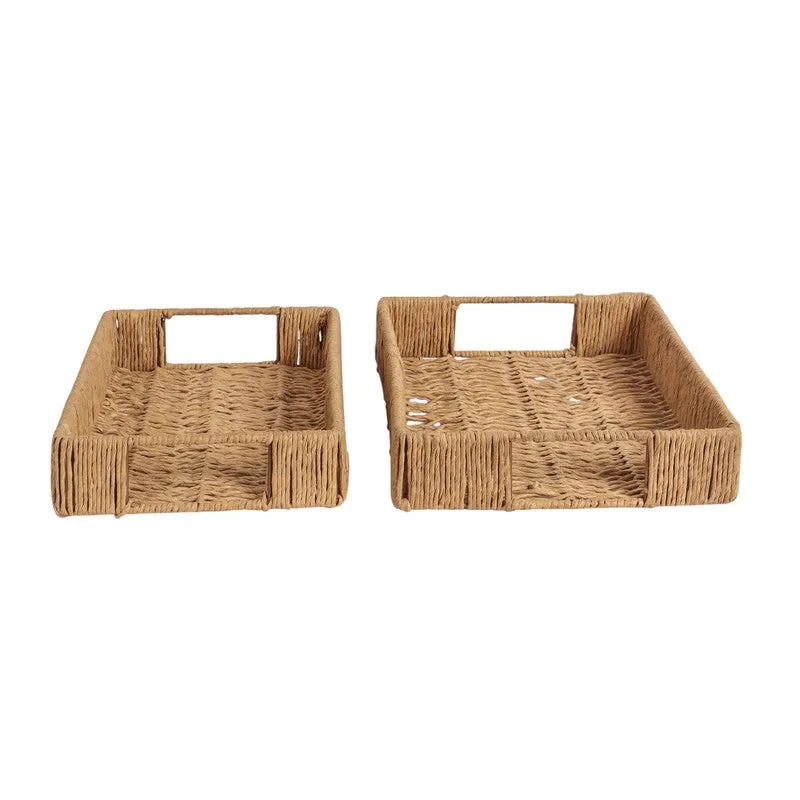 Varnika Serving Tray (Brown) - Set Of Two media 3