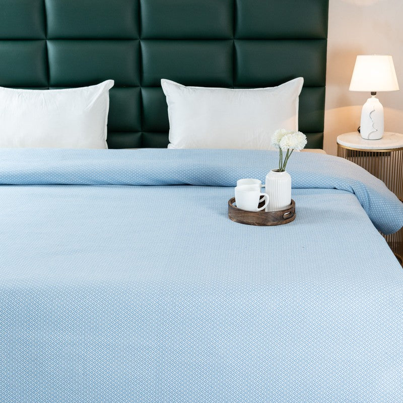 Axis Loom Cotton Bedsheet (Blue) - 300 TC media 3