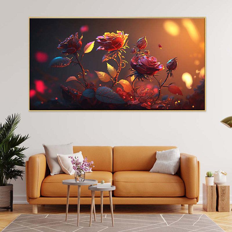 Blooms At Dawn Floral Canvas Wall Painting