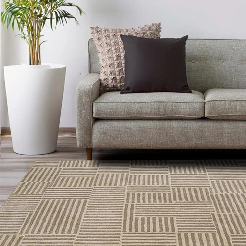 Boromir Hand Tufted Geometric Wool & Nylon Carpet - Taupe media 8